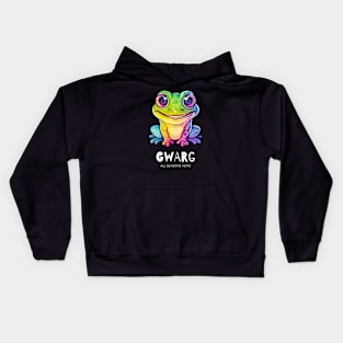 Funny outfit for know-it-all, frog, toad, gift "GWARG" Kids Hoodie